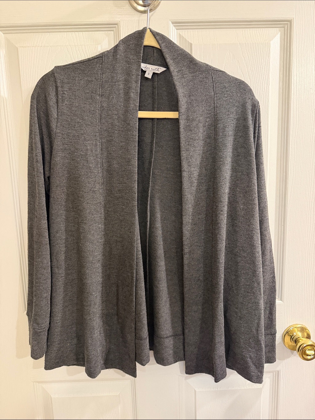 Open-Front Gray Women's Cardigan Sweater
